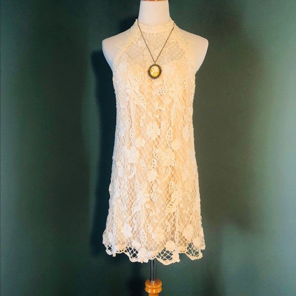 Free People Women's Snowdrop Lace Trapeze Dress Softshell - Picture 8 of 10